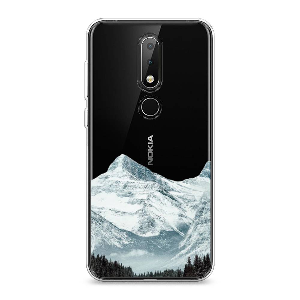 

Чехол на Nokia X6 "Горы арт 1", Белый;зеленый, 121450-2