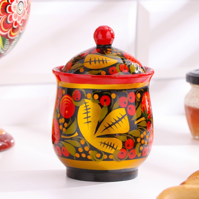 

Сахарница малая, 8х11 см, хохлома