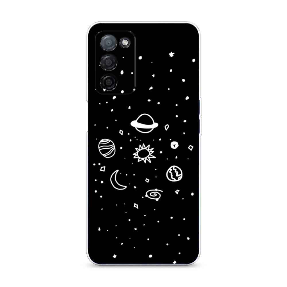 

Чехол на Oppo A55s 5G Дудл солнечной системы, Бежевый;серый, 2510150-2