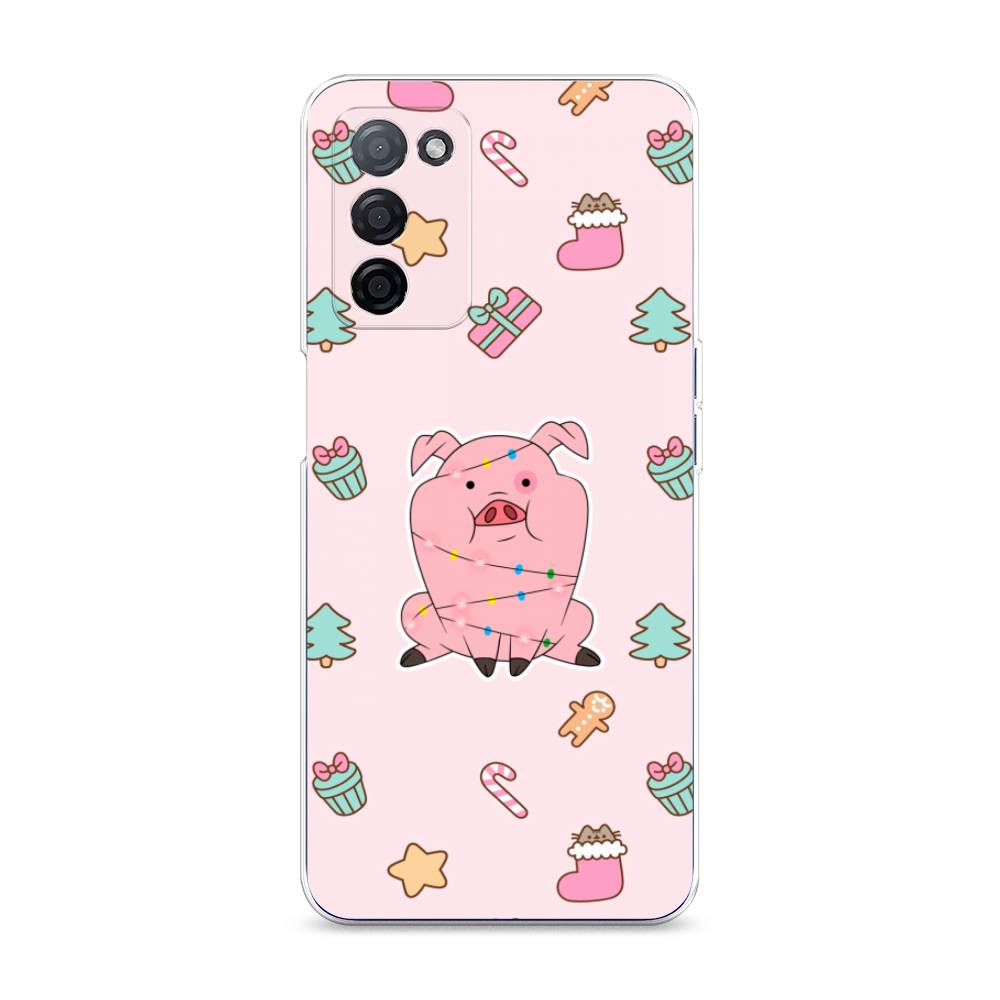 

Чехол на Oppo A55s 5G Розовая свинка, Розовый;зеленый, 2510150-5