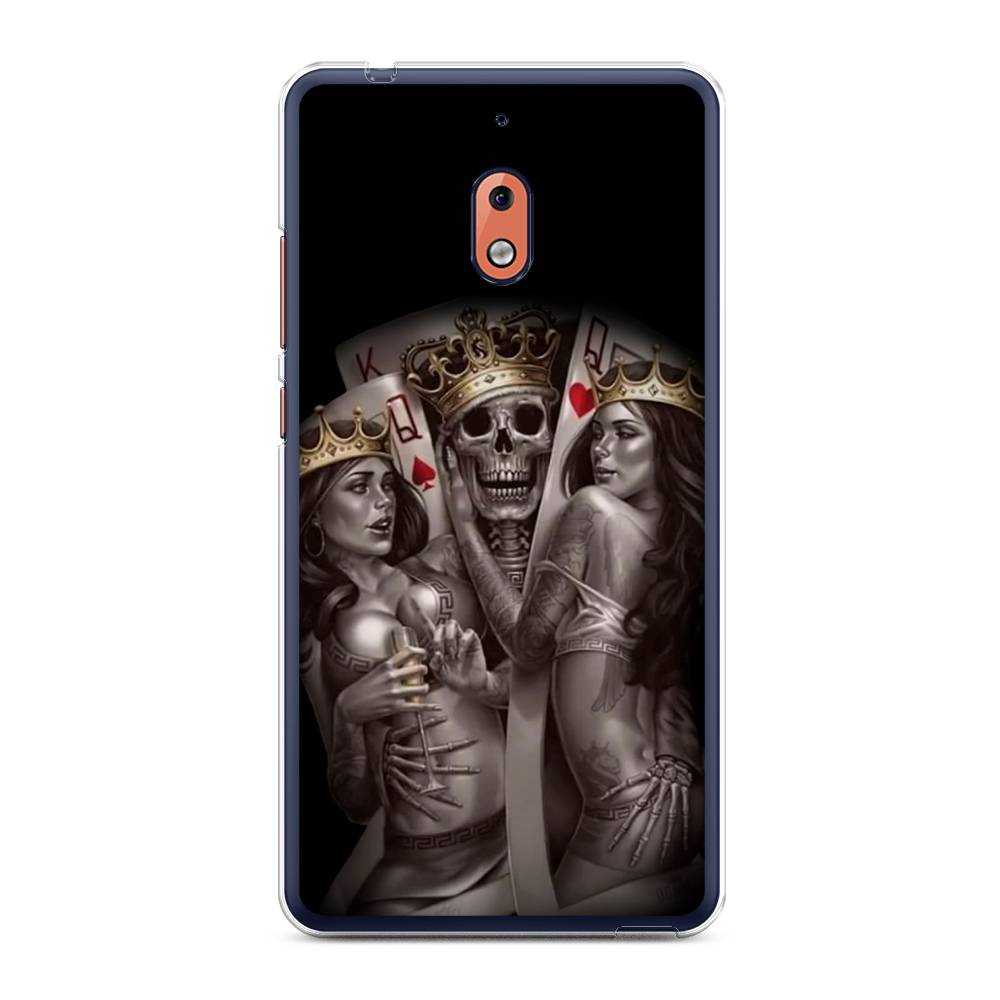 

Чехол на Nokia 2.1 "Карты король и королевы", Серый;желтый, 121550-6