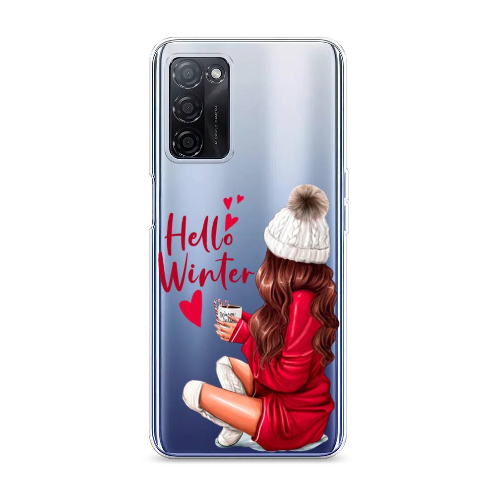 

Чехол на Oppo A55s 5G "Hello winter", Красный;белый;коричневый, 2510150-5