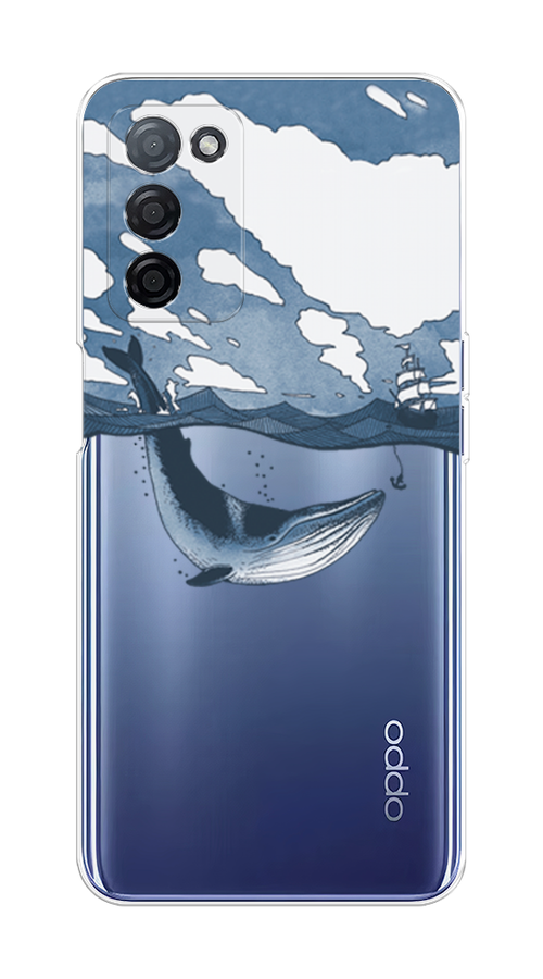 

Чехол на Oppo A55s 5G Большой кит, Синий, 2510150-1