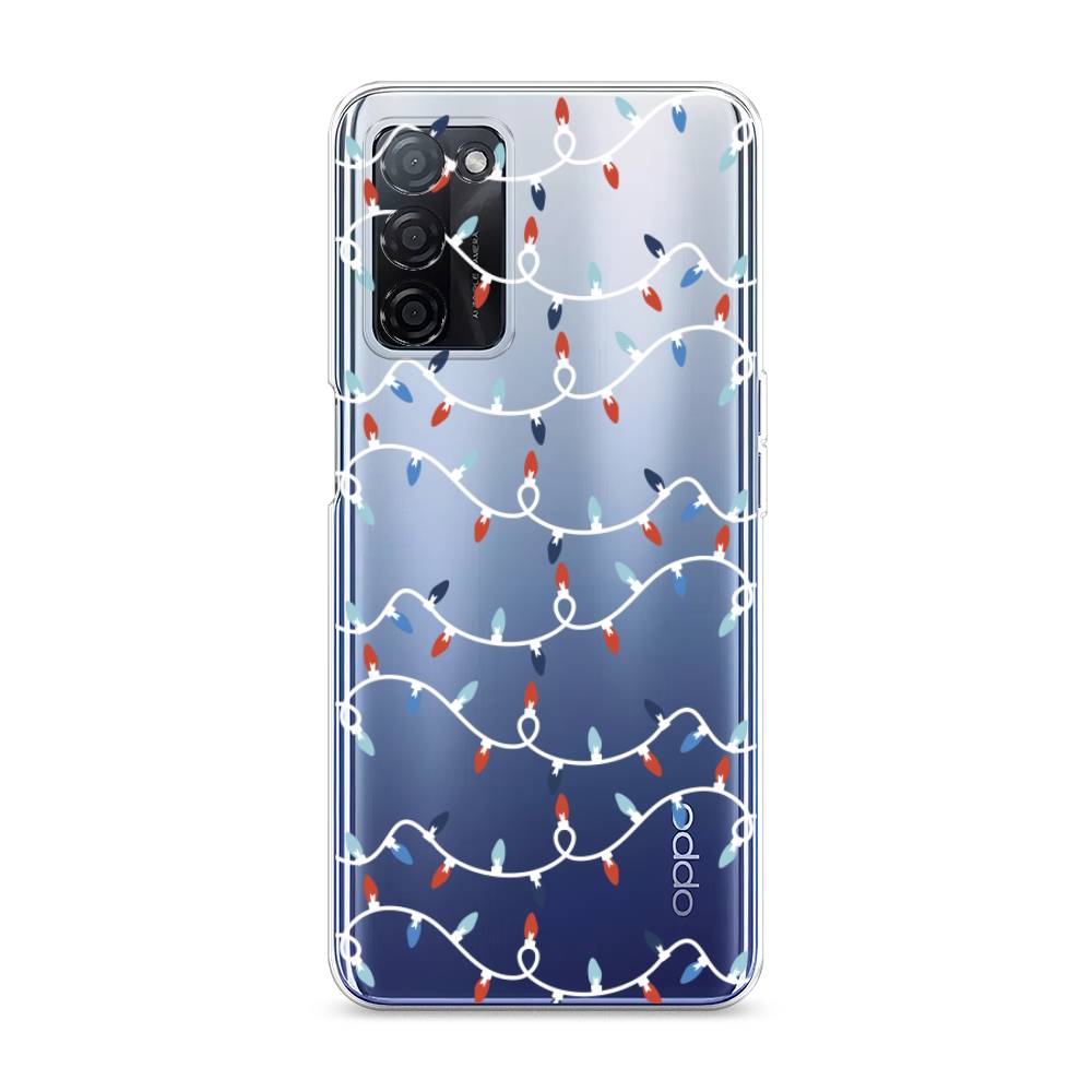 

Чехол на Oppo A55s 5G "Разноцветная гирлянда", Белый;красный;синий, 2510150-5