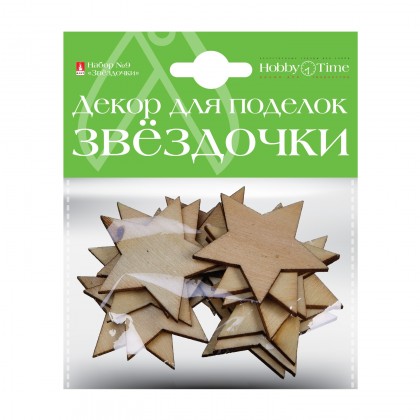 

Декор из дерева, натуральный Звездочки №9 Альт 2-363/09, Коричневый