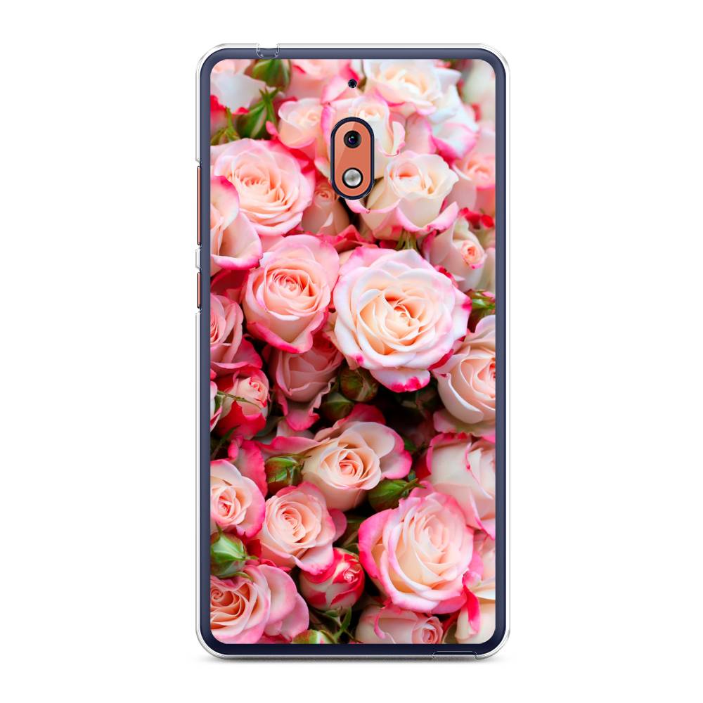 

Чехол на Nokia 2.1 "Много роз", Розовый, 121550-2
