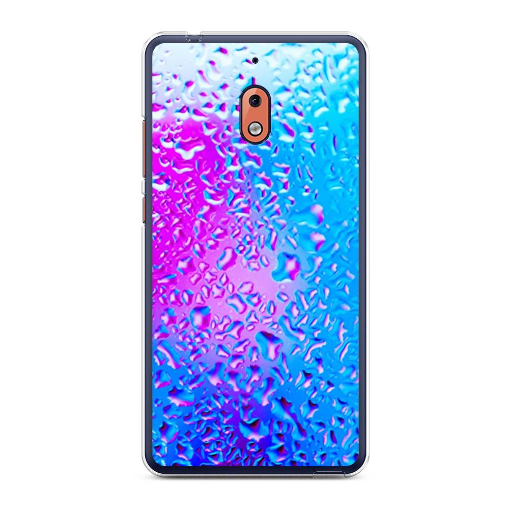 

Чехол на Nokia 2.1 "Капли на стекле", Голубой;розовый, 121550-3