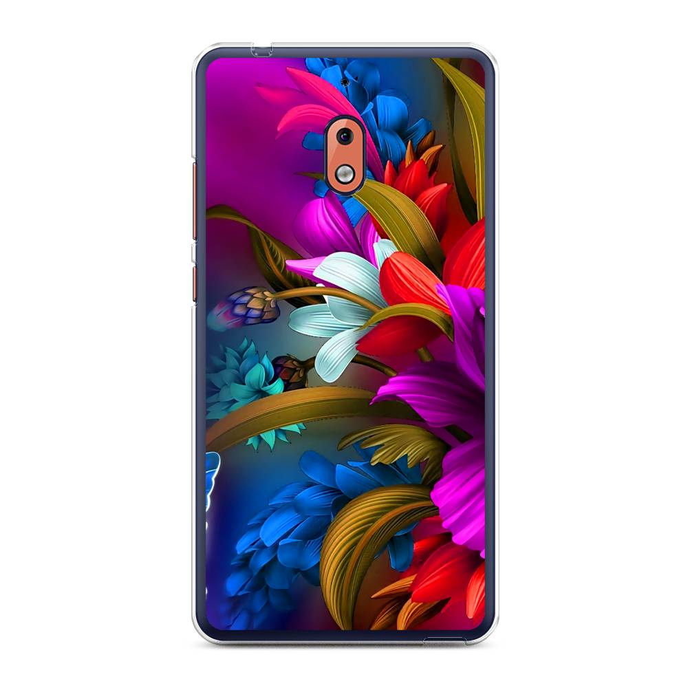 

Чехол на Nokia 2.1 "Фантастические цветы", Фиолетовый;красный;синий, 121550-2