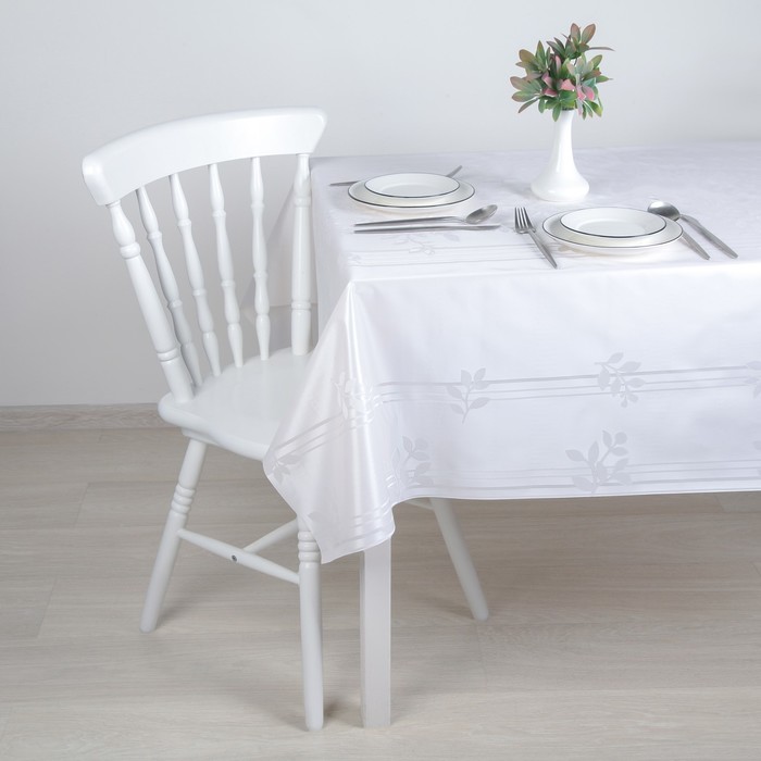 

Клеёнка столовая на тканевой основе «Лепестки», ширина 137 см, рулон 20 м, Белый