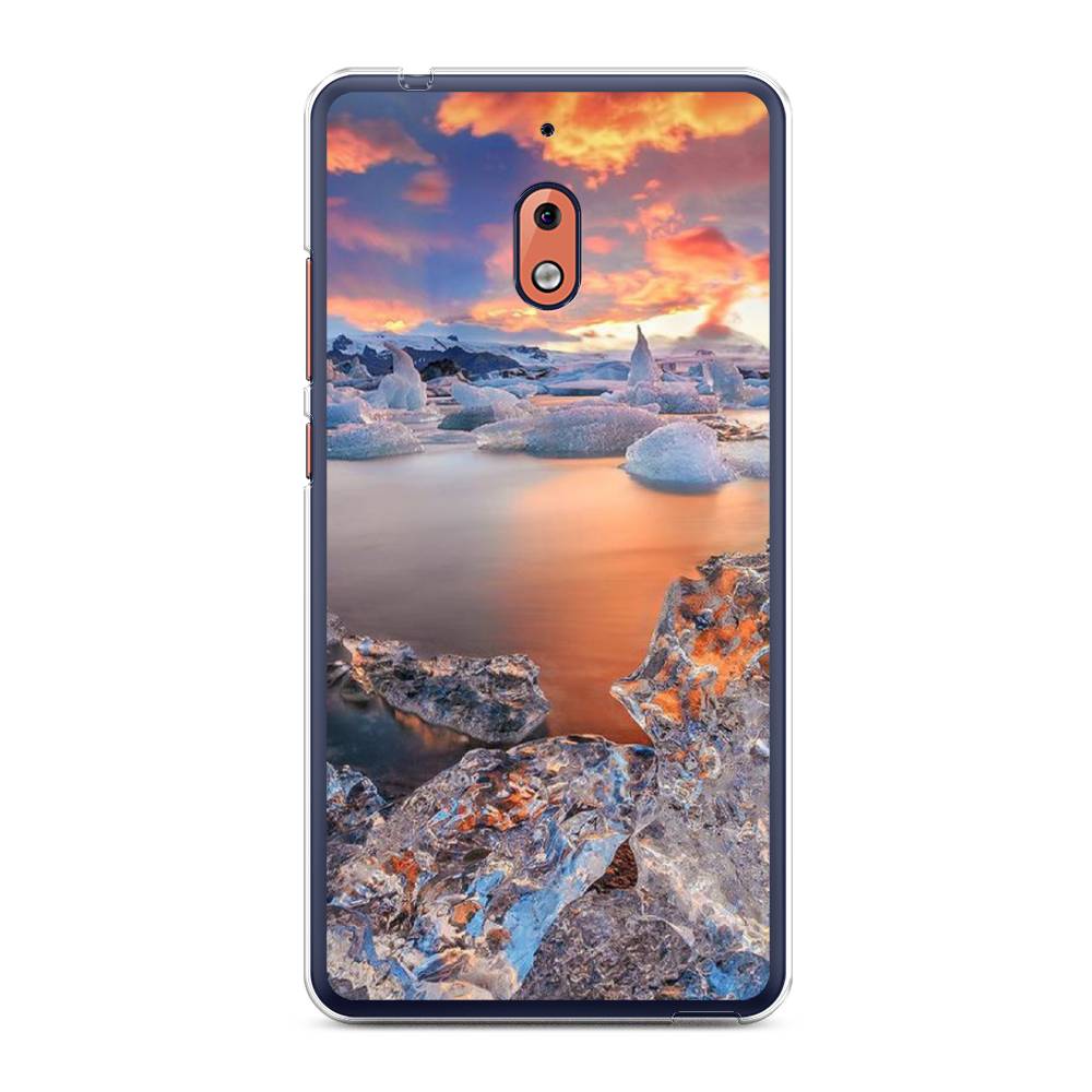

Чехол на Nokia 2.1 "Ледники", Синий;оранжевый, 121550-2