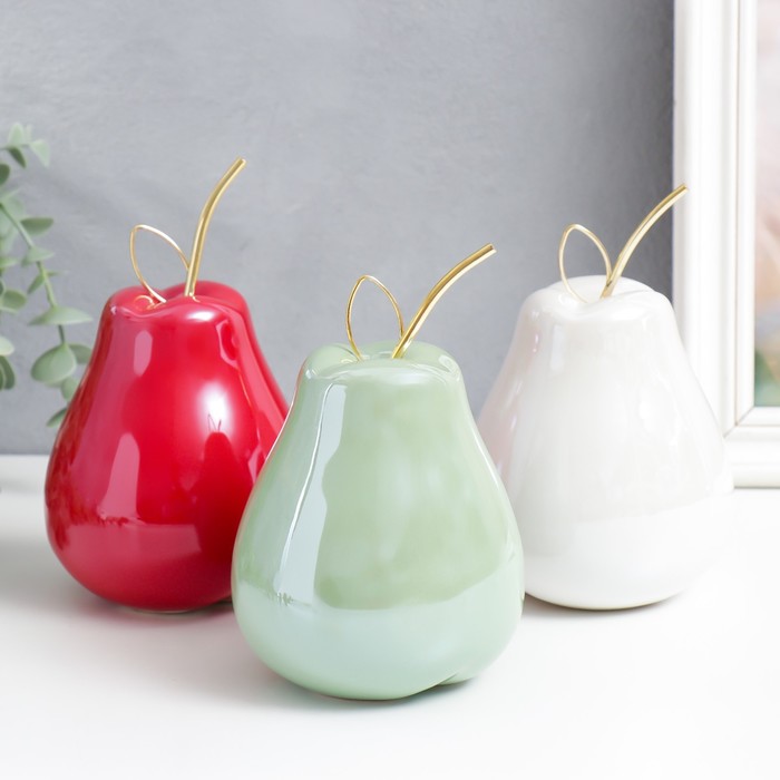 

Сувенир керамика, металл "Груша перламутр с веточкой" МИКС 10х10х16 см, В ассортименте