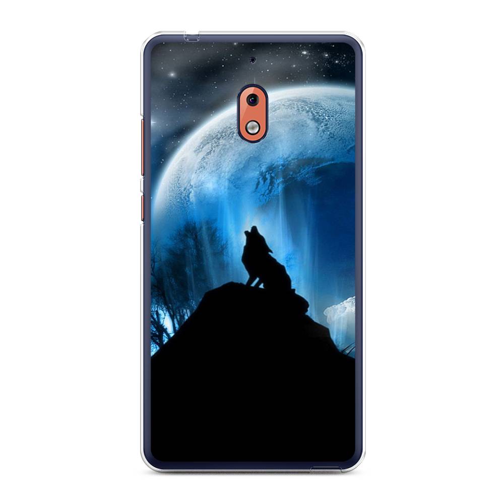 

Чехол на Nokia 2.1 "Волк 2", Синий;черный;белый, 121550-1