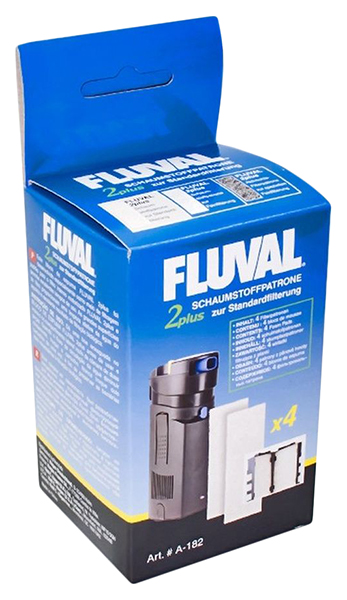 Губка Fluval, механической очистки для фильтра 2plus, 4 шт, 1 набор