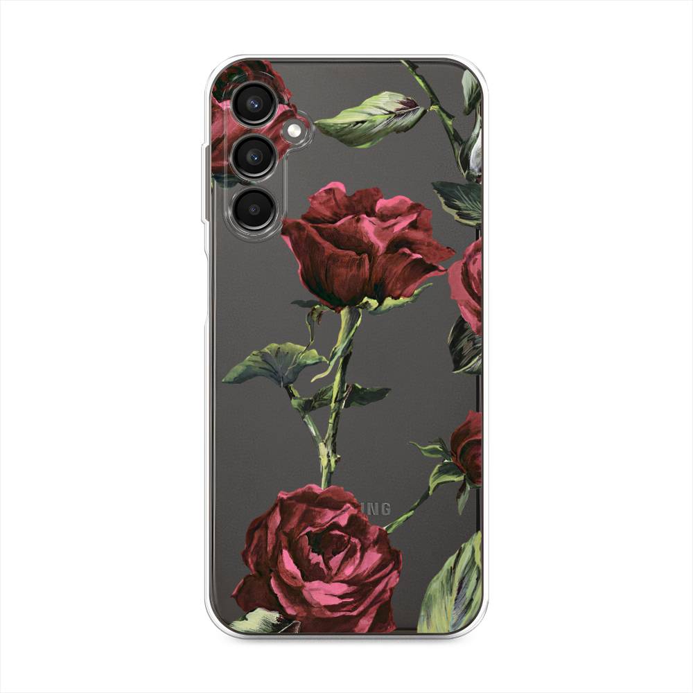 

Чехол Awog на Samsung Galaxy A24 "Бордовые розы фон", Бордовый, 2108050-8