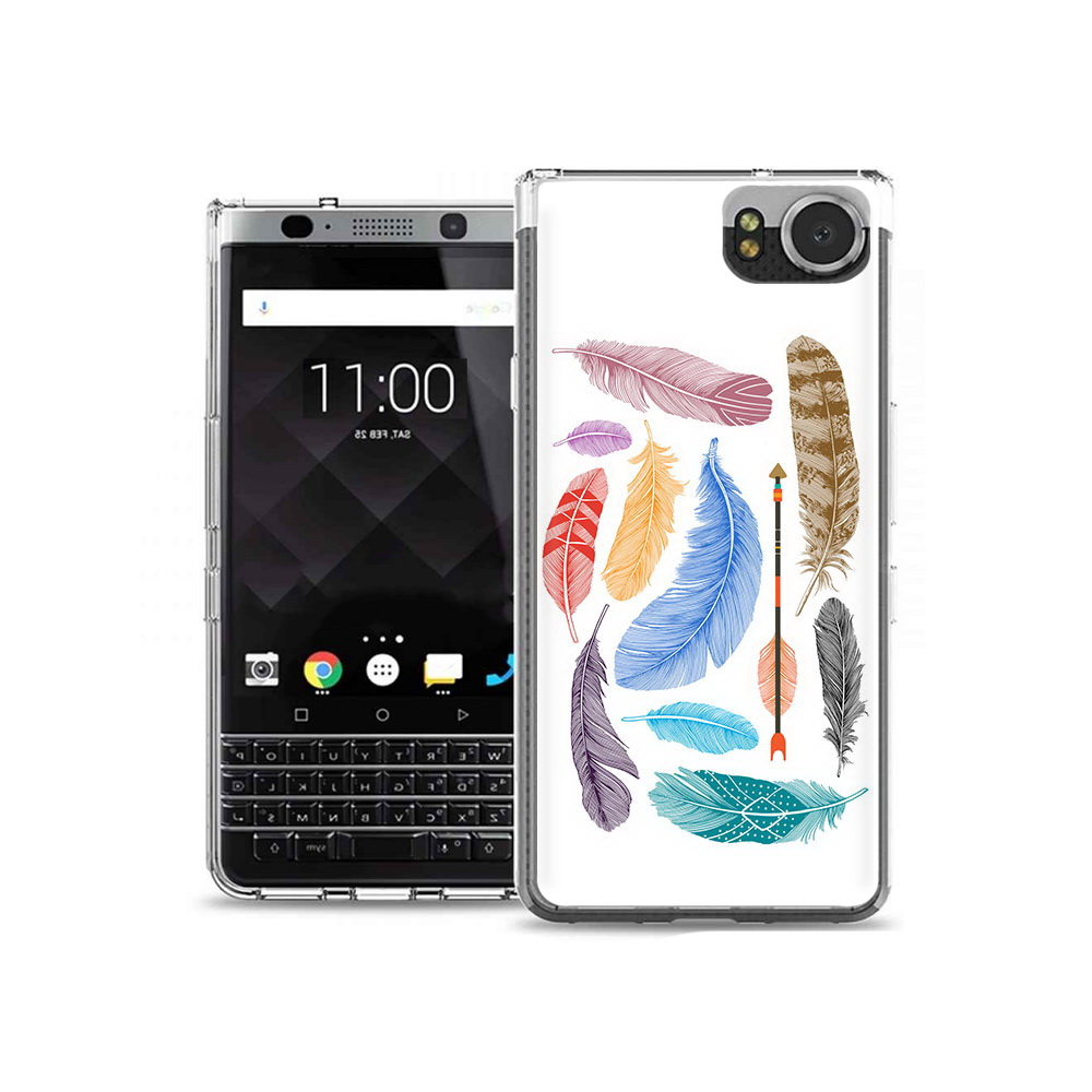 

Чехол MyPads Tocco для BlackBerry KeyOne разноцветные перья, Tocco