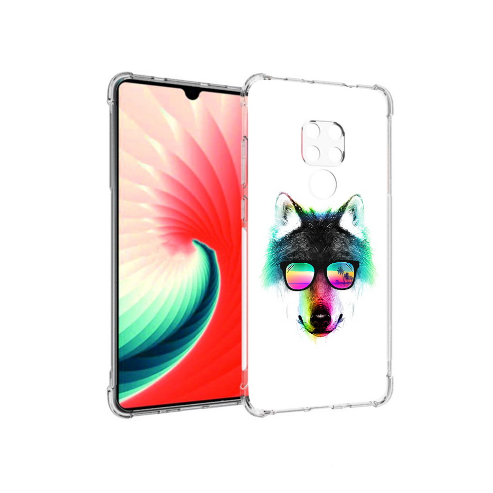 

Чехол MyPads Tocco для Huawei Mate 20 радужный волк, Прозрачный, Tocco