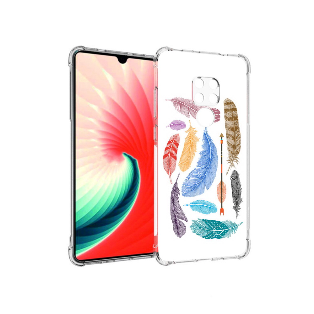 

Чехол MyPads Tocco для Huawei Mate 20 разноцветные перья, Прозрачный, Tocco