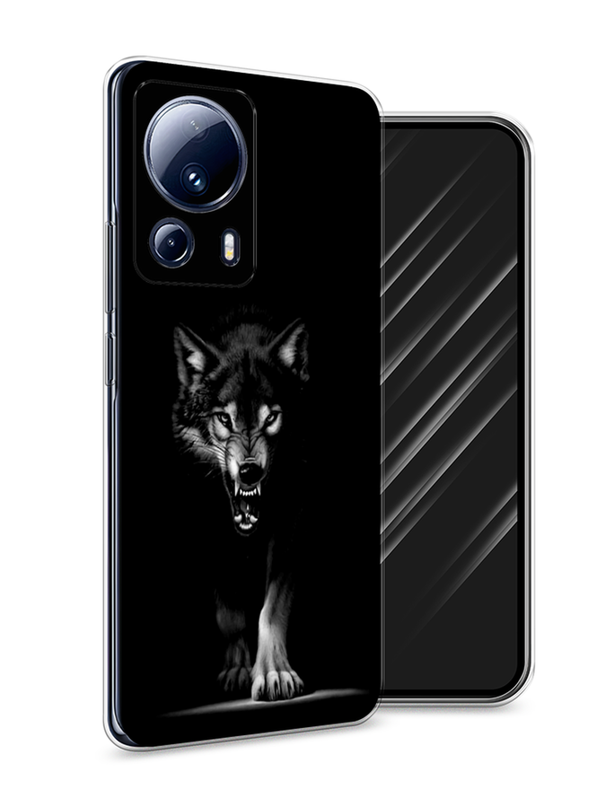 

Чехол Awog на Xiaomi 13 Lite "Волк выходит из ночи", Серый;черный;белый, 318150-1