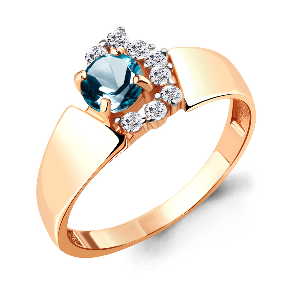 

Кольцо из серебра р.  AQUAMARINE 6581008А_925_з, 6581008А_925_з