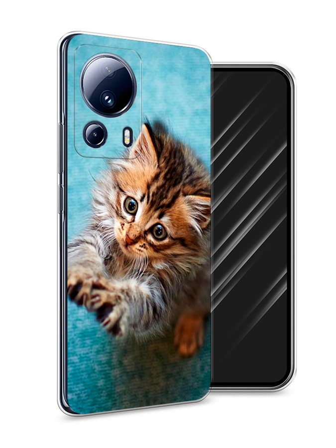 

Чехол Awog на Xiaomi 13 Lite "Котенок просит есть", Бирюзовый;коричневый;белый, 318150-2