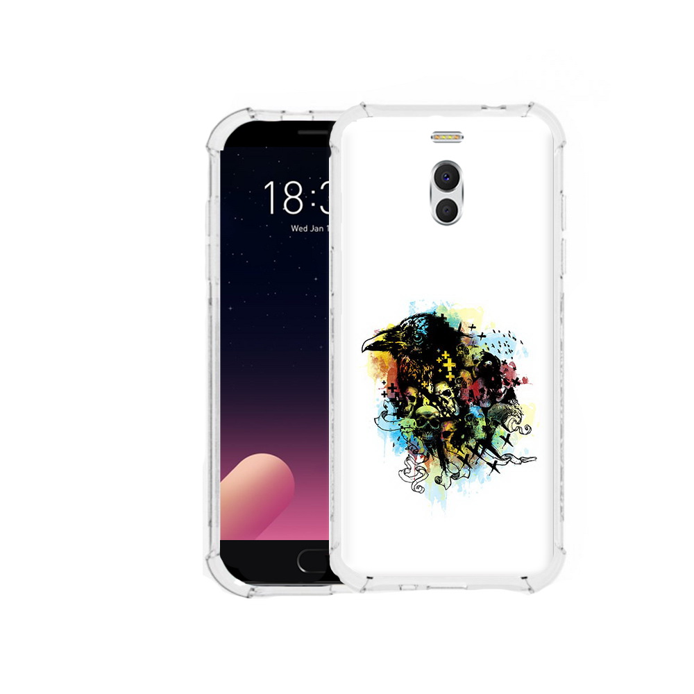 

Чехол MyPads Tocco для Meizu M6 Note ворон и черепа, Прозрачный, Tocco