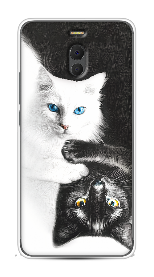 

Чехол на Meizu M6 Note "Коты Инь-Янь", Черный;белый;голубой, 72150-1
