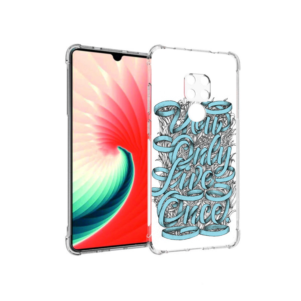 

Чехол MyPads Tocco для Huawei Mate 20 слова из ленты абстракция, Прозрачный, Tocco
