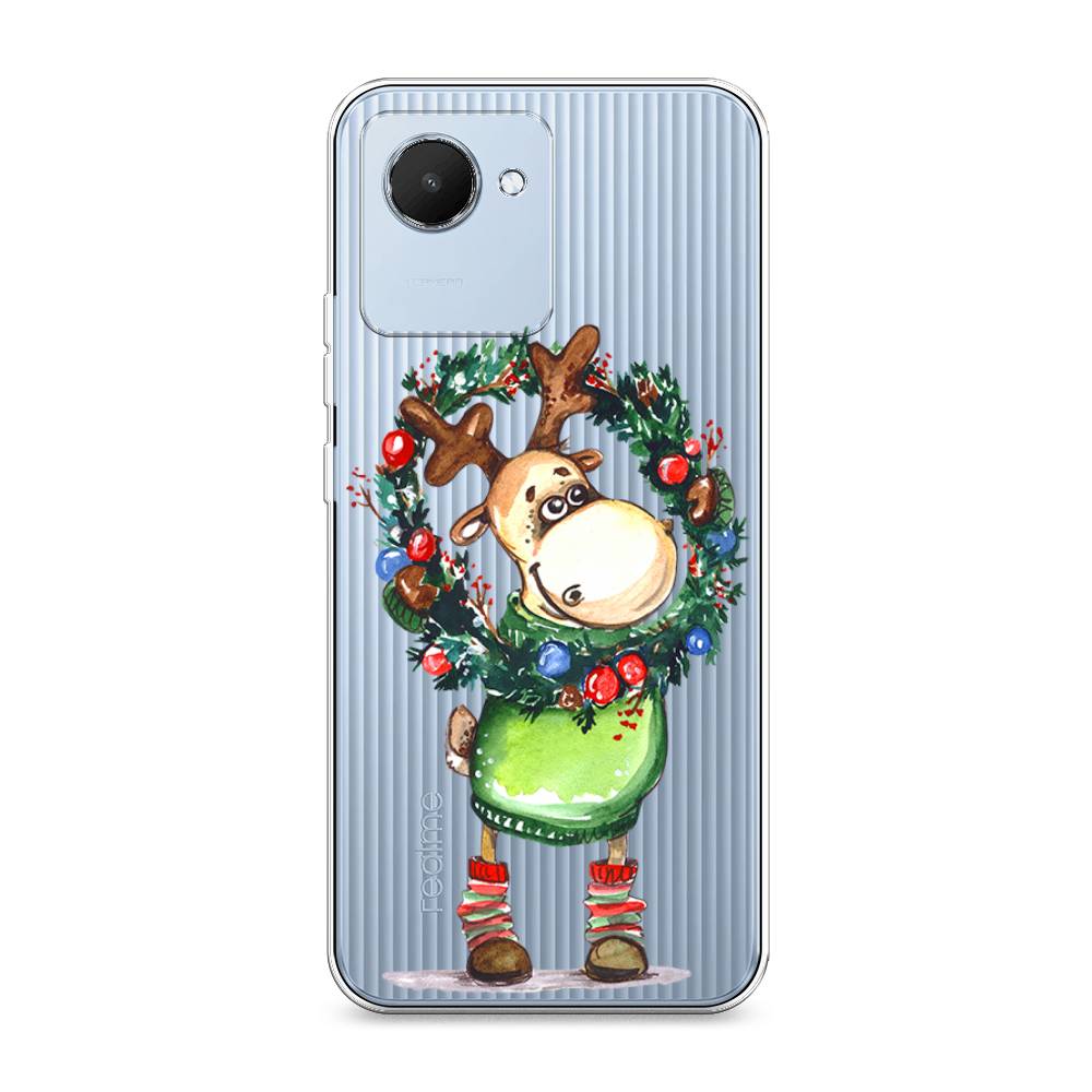 

Чехол на Realme C30 "Олень с новогодним венком", 2510550-4