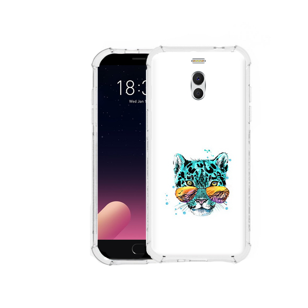 

Чехол MyPads Tocco для Meizu M6 Note голубой лео, Прозрачный, Tocco