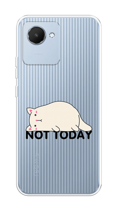 

Чехол на Realme C30 "Cat not today", Белый;розовый;черный, 2510550-1