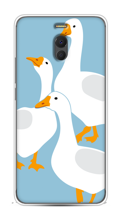 

Чехол на Meizu M6 Note "Гусиное трио", Голубой;белый;серый;желтый, 72150-1