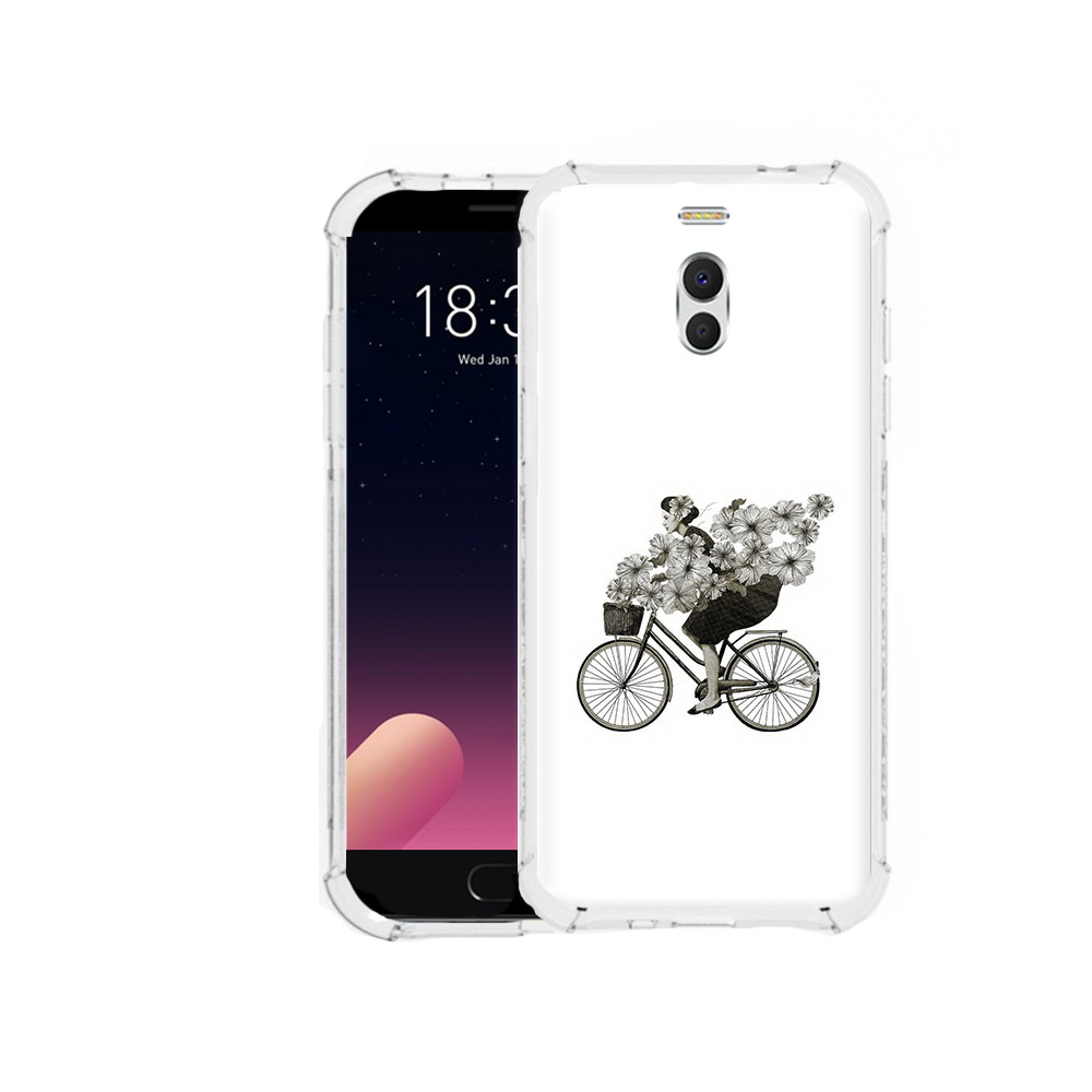 

Чехол MyPads Tocco для Meizu M6 Note девушка на велосипеде с цветами, Прозрачный, Tocco
