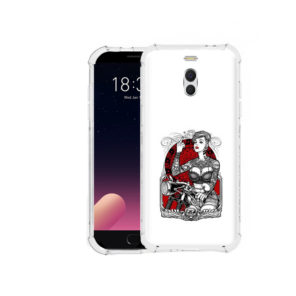 

Чехол MyPads Tocco для Meizu M6 Note девушка на мотоцикле, Прозрачный, Tocco