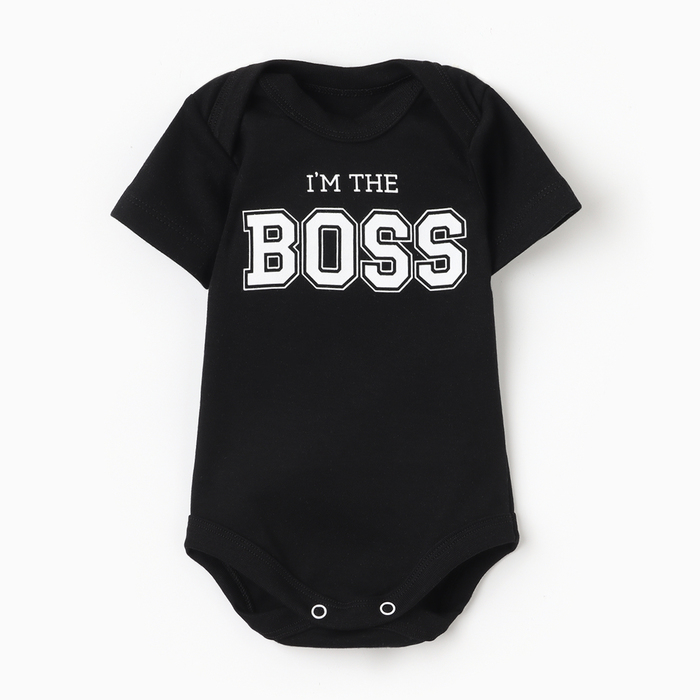 

Боди детское Крошка Я Little Boss, черный, 74, Little Boss