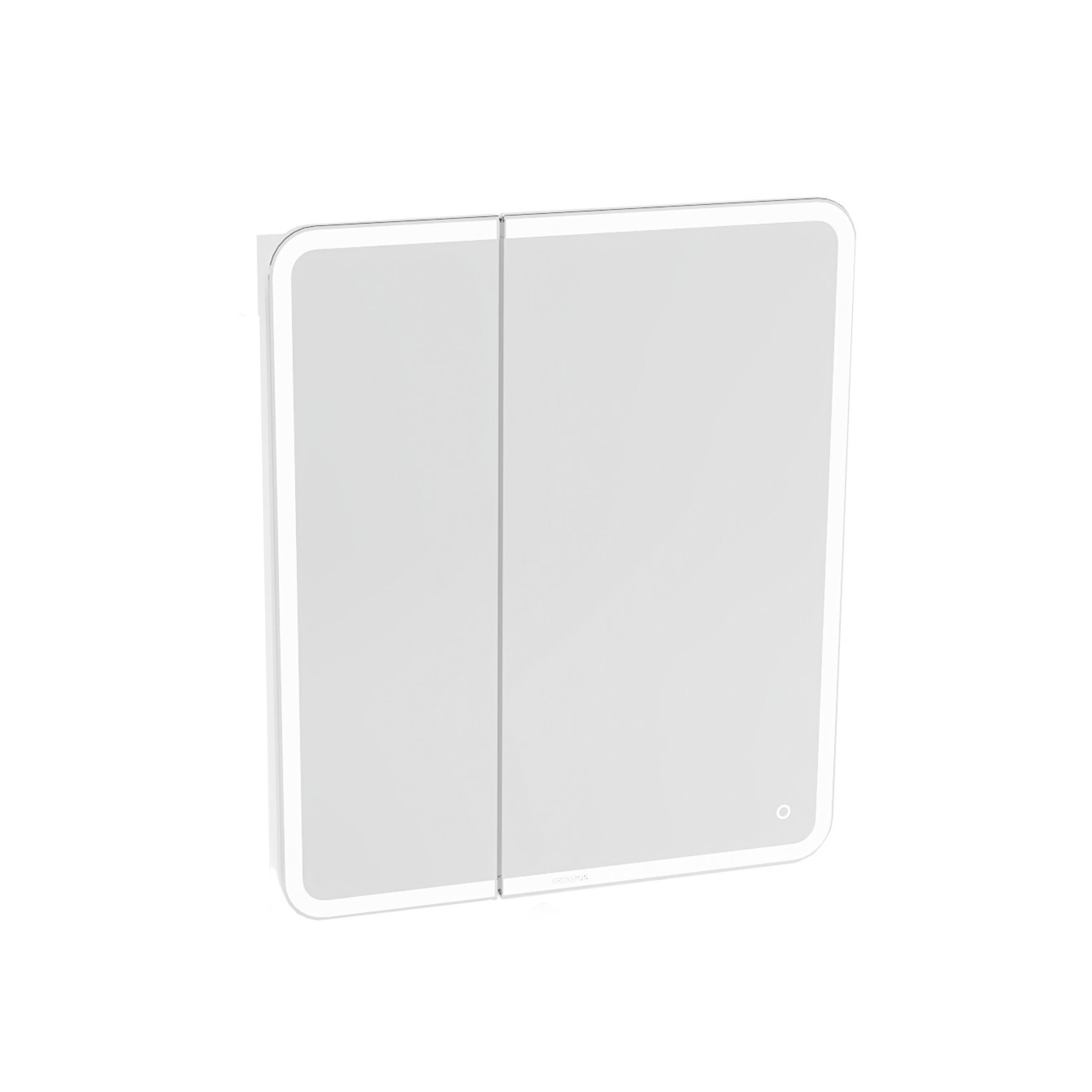 Шкаф-зеркало Grossman АДЕЛЬ-70 смс LED подсветкой 207004 распашной шкаф аврора белый античный зеркало