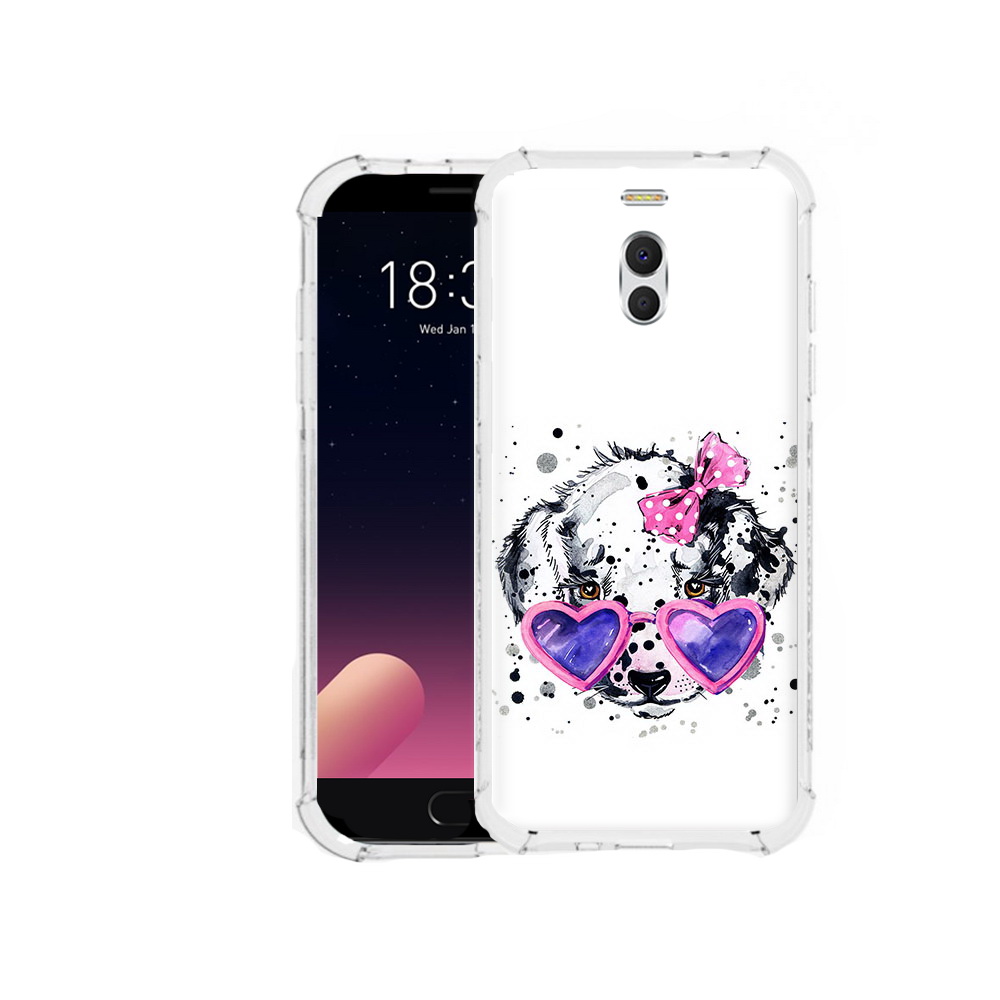 

Чехол MyPads Tocco для Meizu M6 Note долматинец в очках, Прозрачный, Tocco