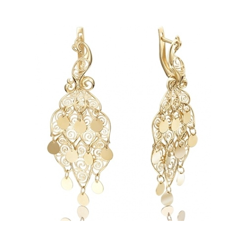 

Серьги из желтого золота PLATINA jewelry 02-3748-00-000-1130-48, 02-3748-00-000-1130-48