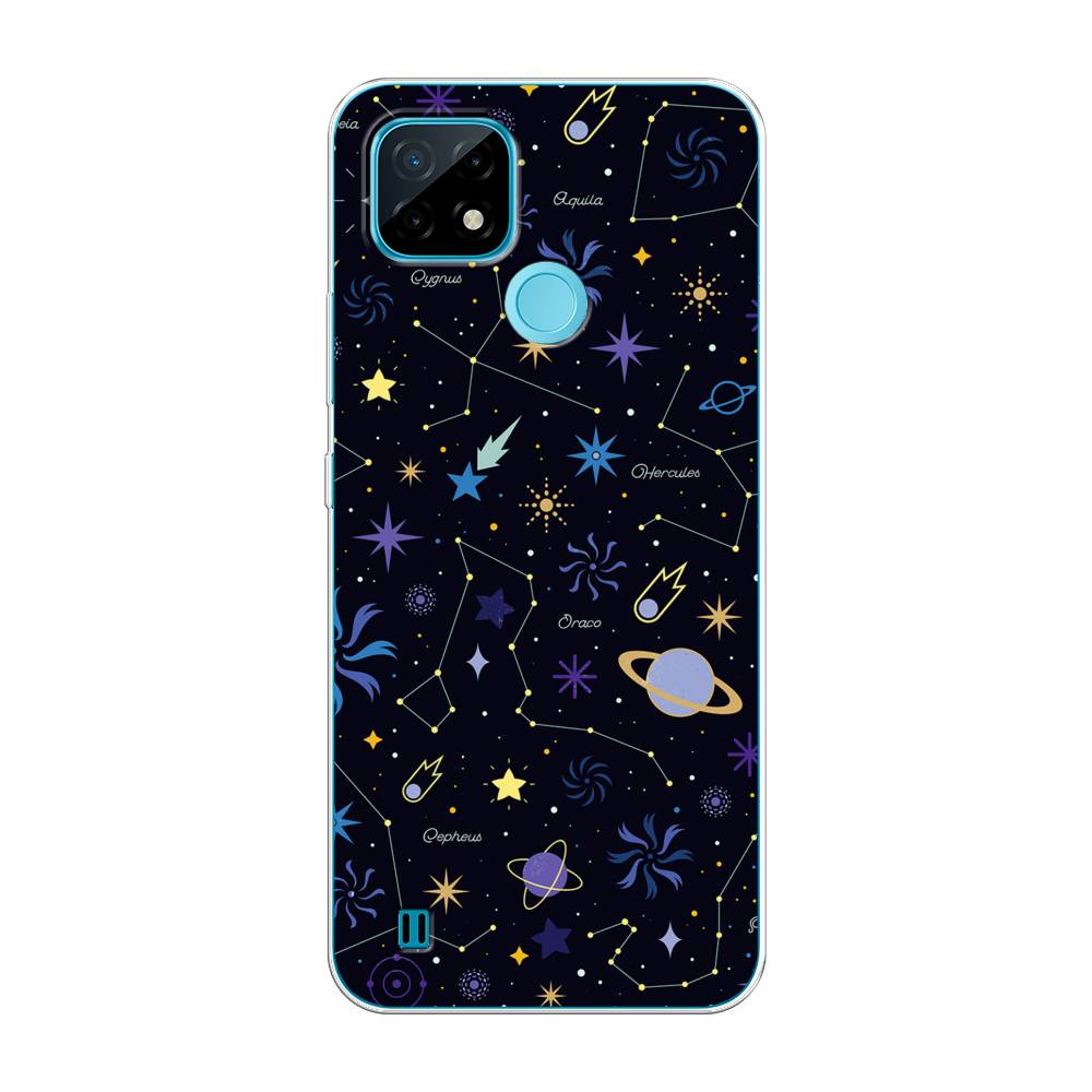 

Чехол на Oppo Realme C21 "Цветной космос", Желтый, 254950-2
