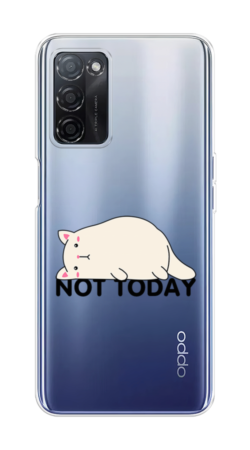 

Чехол на Oppo A55s 5G Cat not today, Белый;розовый;черный, 2510150-1