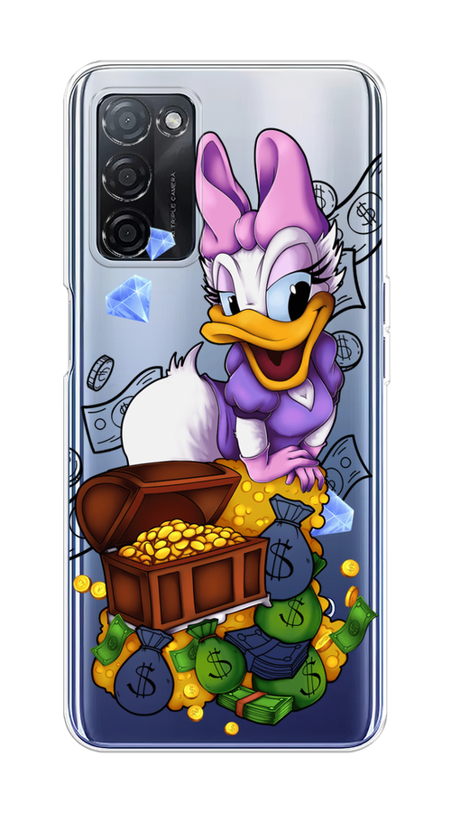 

Чехол на Oppo A55s 5G Rich Daisy Duck, Коричневый;белый;фиолетовый, 2510150-6