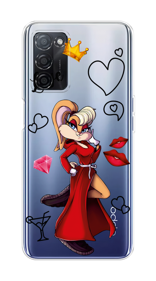 

Чехол на Oppo A55s 5G "Rich Lola Bunny", Красный;бежевый;оранжевый, 2510150-6