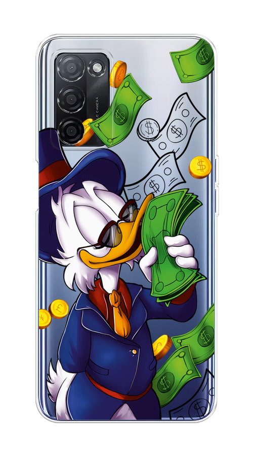 

Чехол на Oppo A55s 5G "Scrooge McDuck with Money", Синий;зеленый;белый, 2510150-6