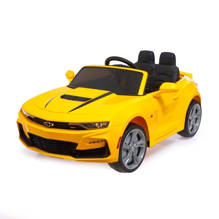 фото Электромобиль chevrolet camaro 2ss, eva колеса, кожаное сидение, цвет жёлтый nobrand