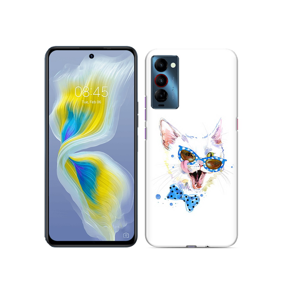 

Чехол MyPads Tocco для Tecno Camon 18 белый кот, Прозрачный, Tocco
