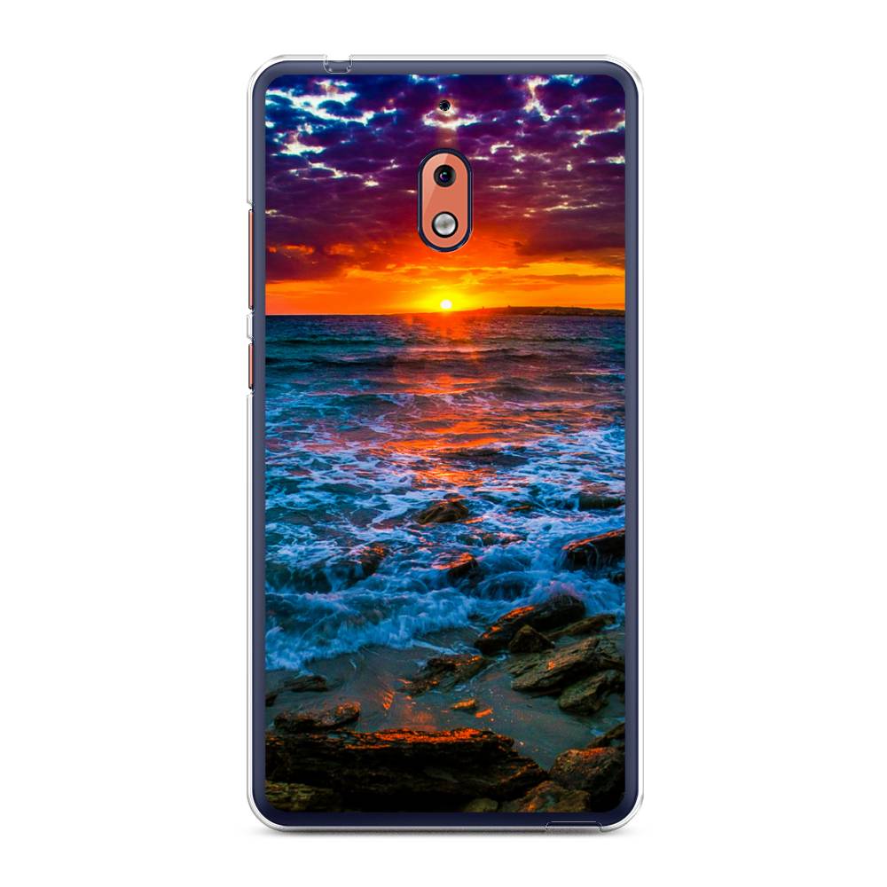 

Чехол на Nokia 2.1 "Закат 1", Оранжевый;синий, 121550-2