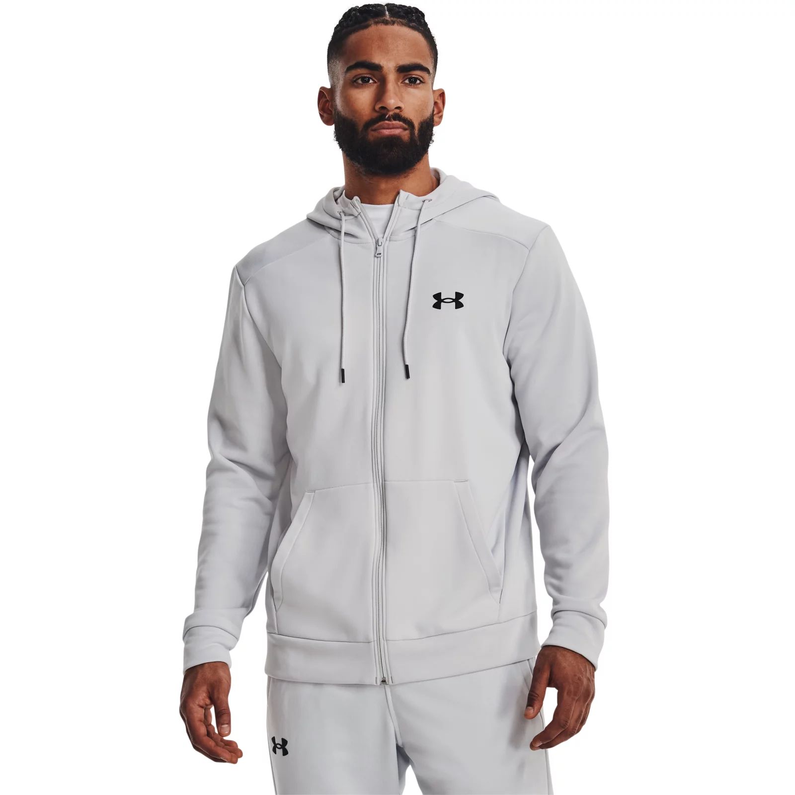 Толстовка мужская Under Armour Ua Armour Fleece Fz Hoodie серая MD