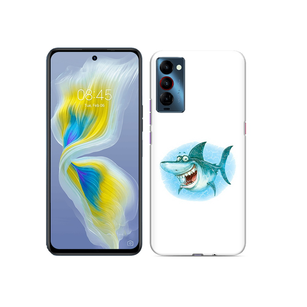

Чехол MyPads Tocco для Tecno Camon 18 веселая акула, Прозрачный, Tocco