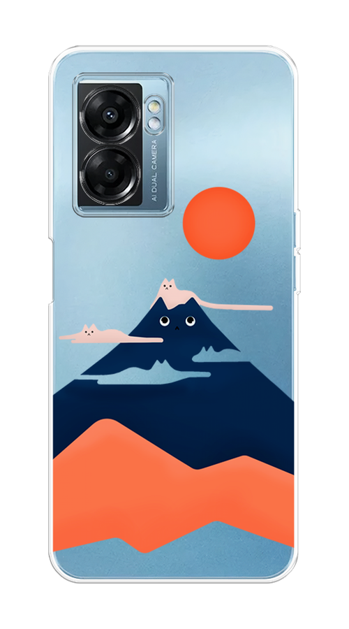 

Чехол на Oppo A57 5G "Кот-гора", Черный;оранжевый, 2510250-4