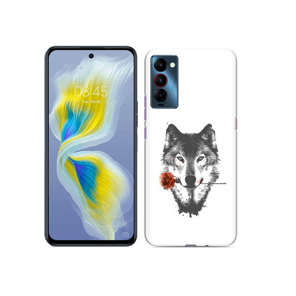 

Чехол MyPads Tocco для Tecno Camon 18 волк с розой, Прозрачный, Tocco