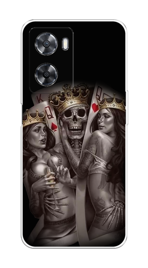 

Чехол на Oppo A57 4G/A77 4G/A77s 4G/A57s "Карты король и королевы", Серый;желтый, 2510350-6